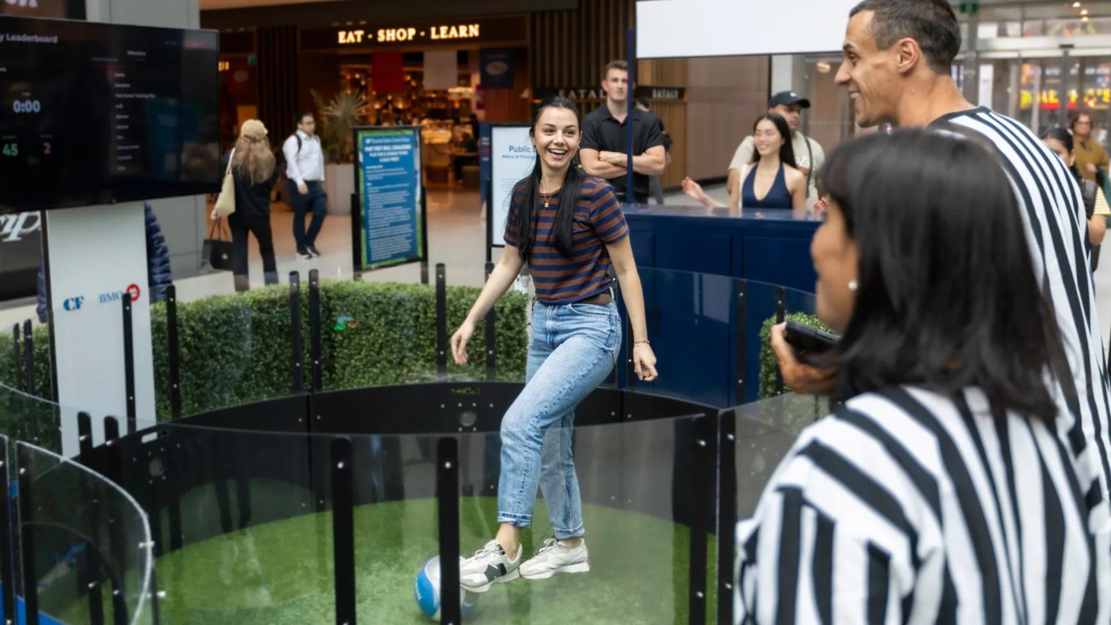 [CF Toronto Eaton Centre] Compete in the Fast Feet Challenge. 