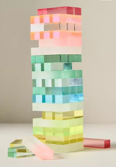 Lucite Jumbling Tower Game Set