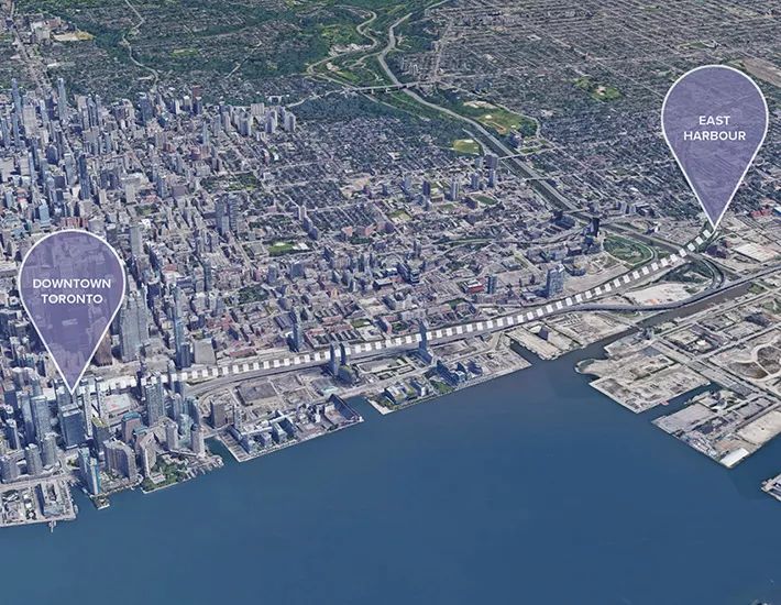 East Harbour Distance Map