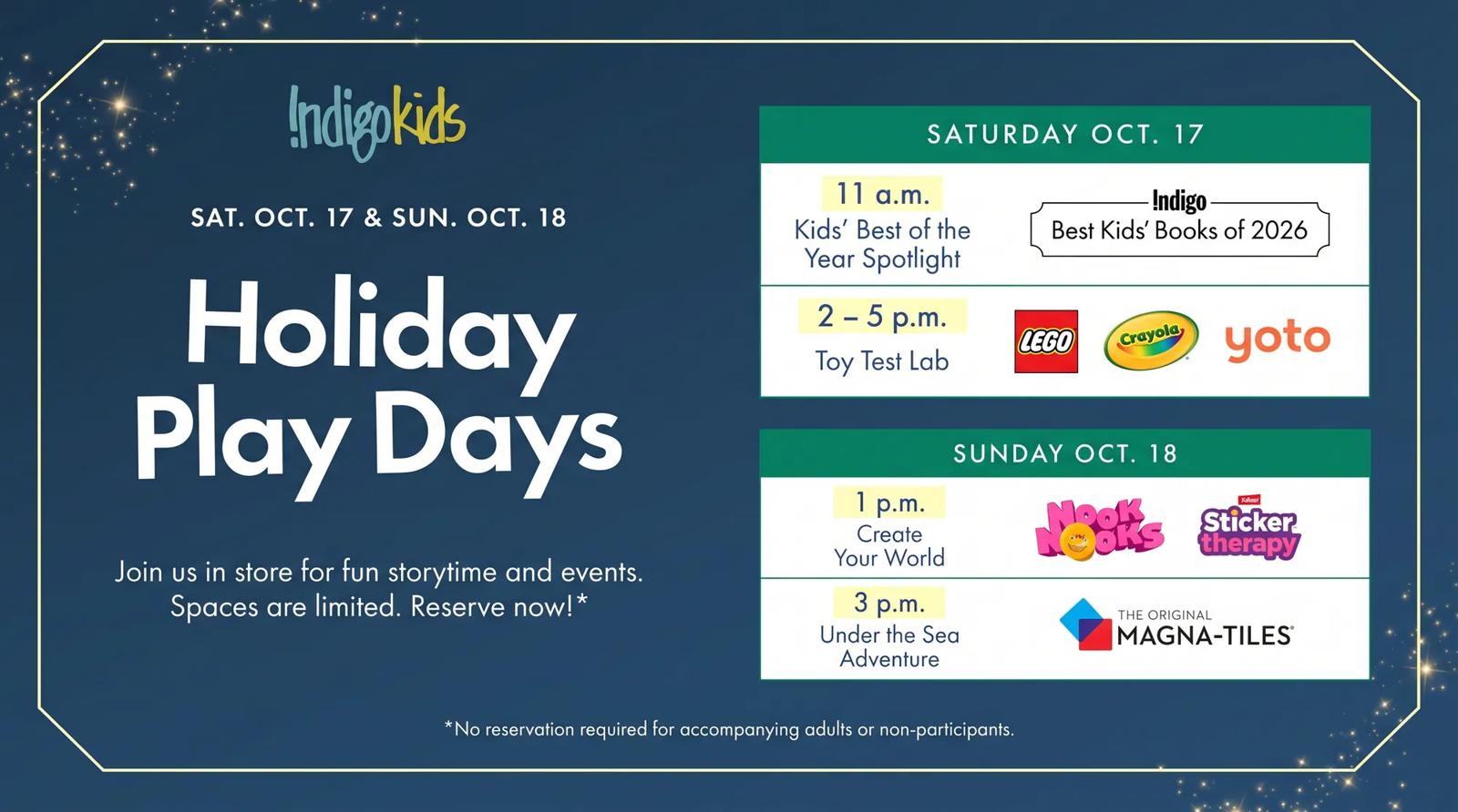 Holiday Play Days at Indigo