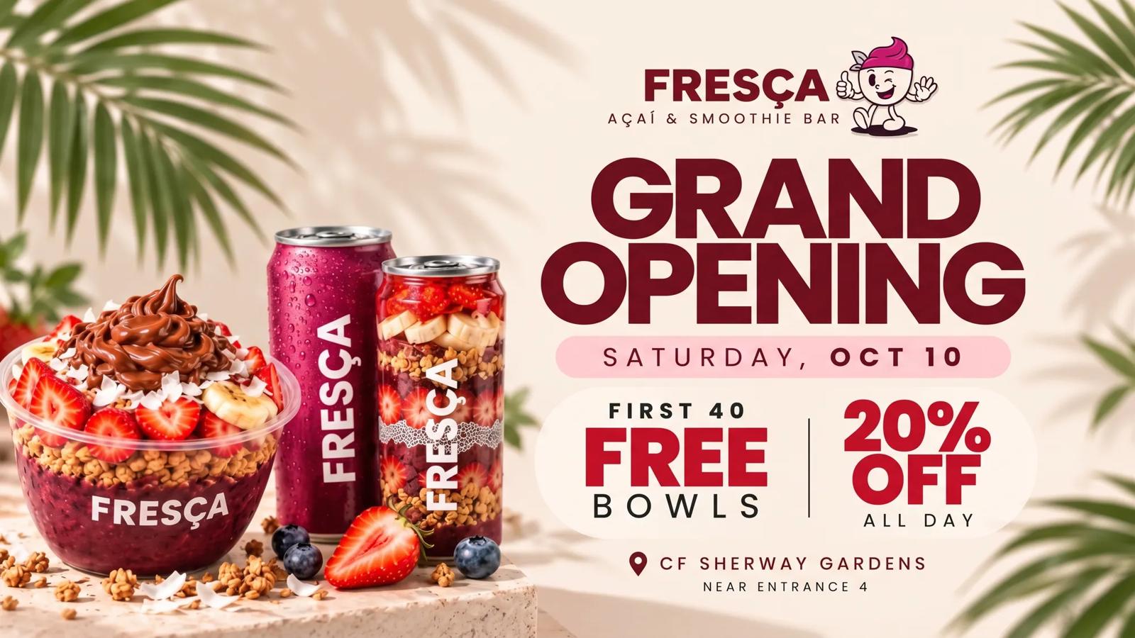[CF Sherway Gardens] FRESÇA Açaí & Smoothie Bar 