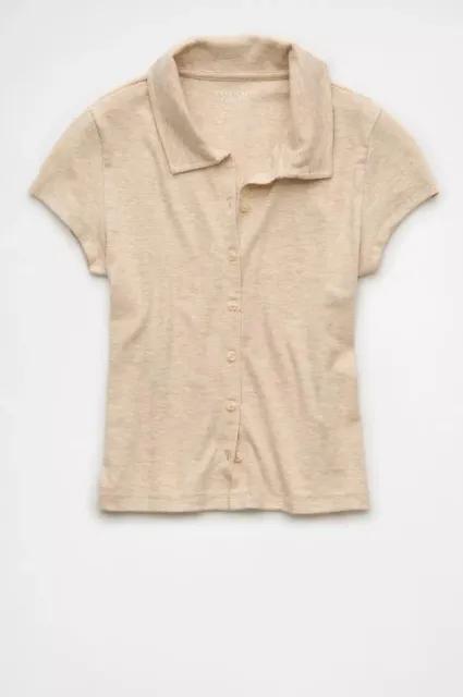 American Eagle - Collared Button-Up T-Shirt