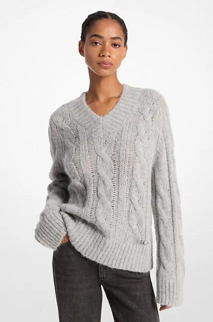 Alpaca Blend Cable Knit Sweater