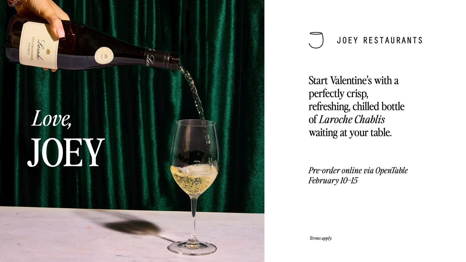 Joeys - Celebrate with Laroche Chablis