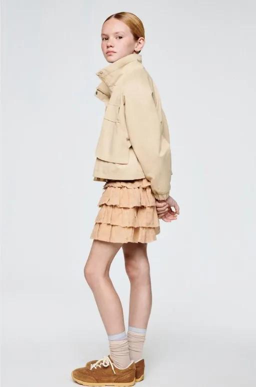 Zara - Ruffled Linen Blend Skirt