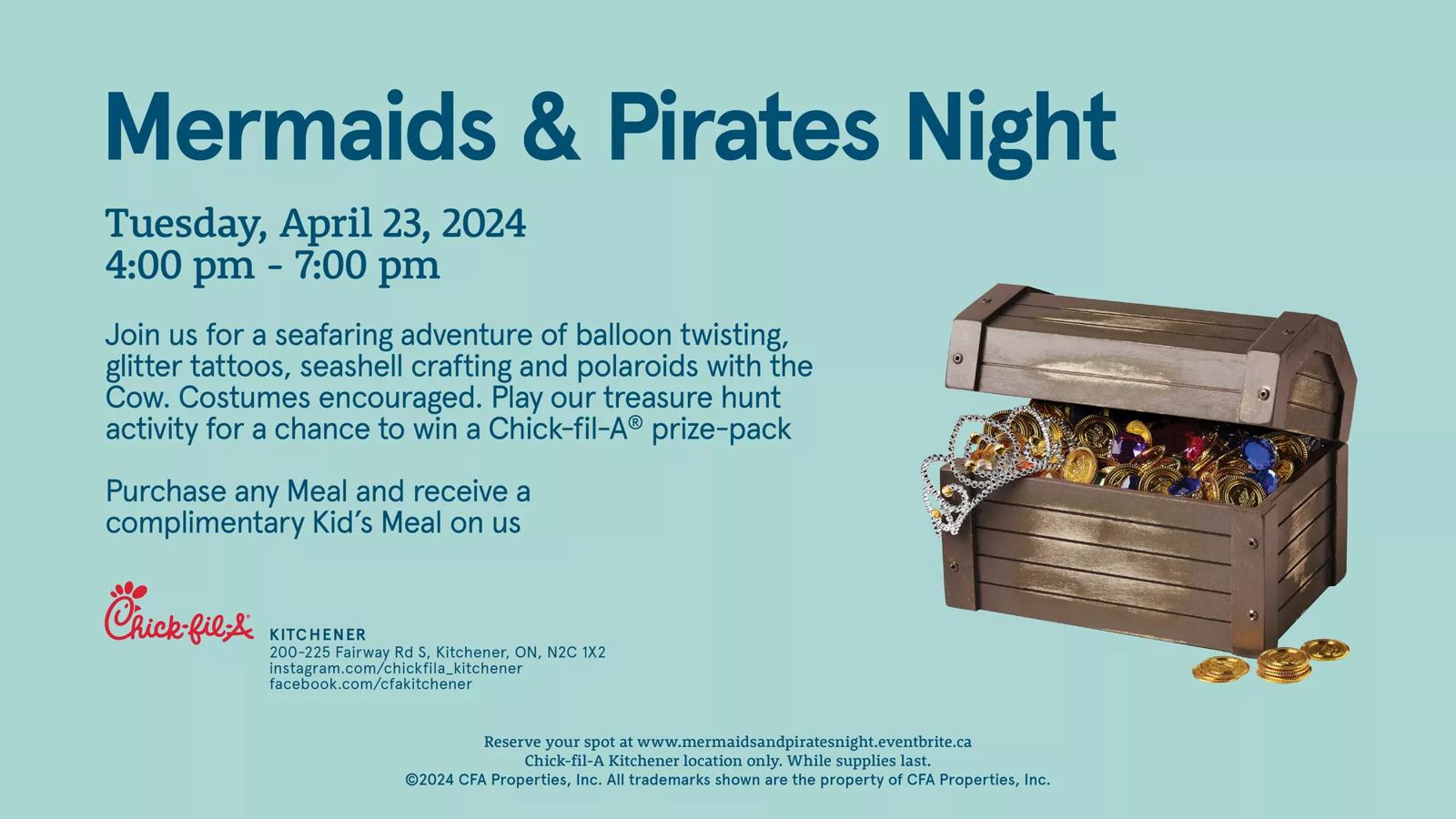 [CF Fairview Park] Chick-fil-A Kitchener's Mermaids & Pirates Night