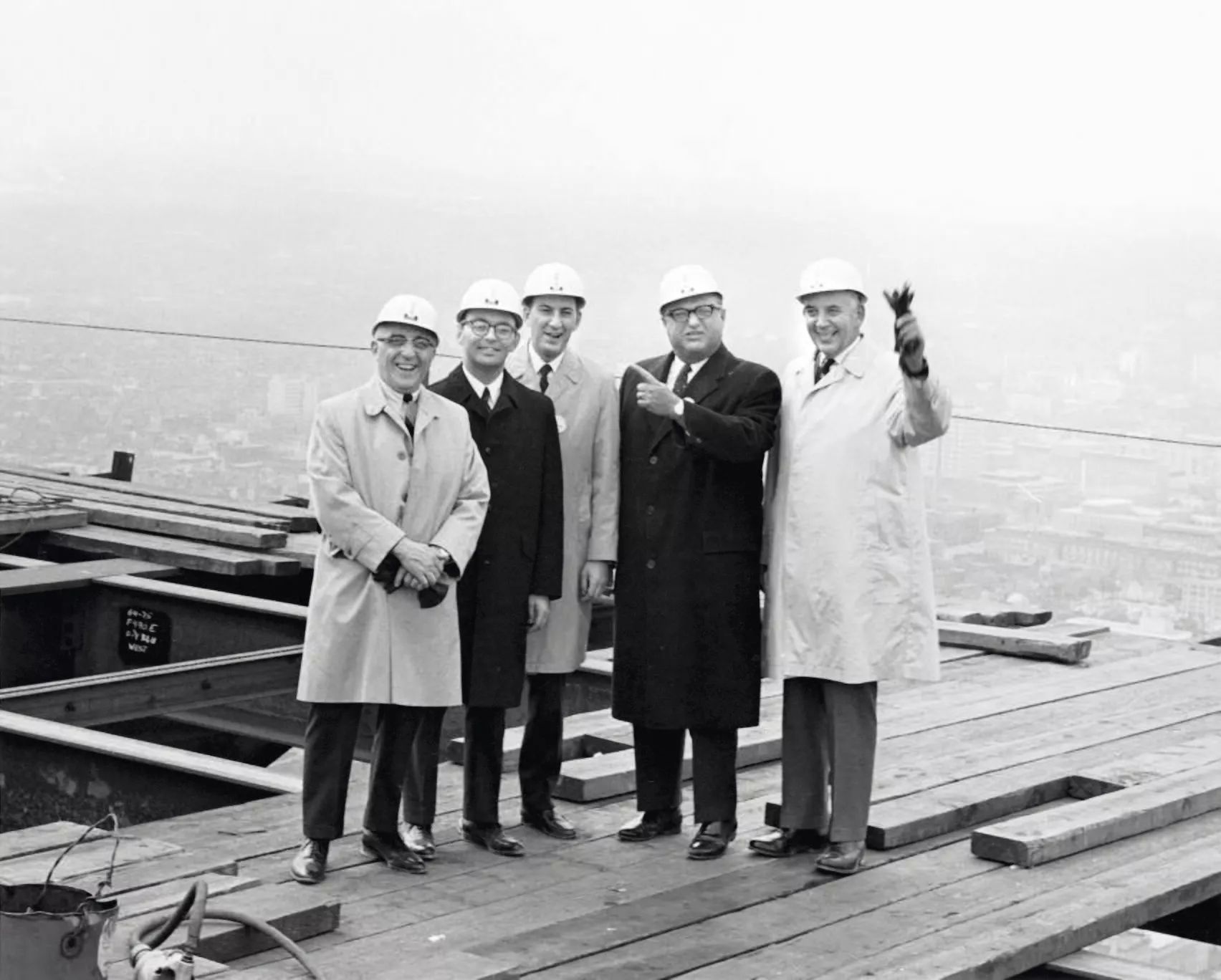 Payton, Kolber, Bronfman, Toronto Mayor Phillips and Lambert, TDC topping-off ceremony, 1968 pg52