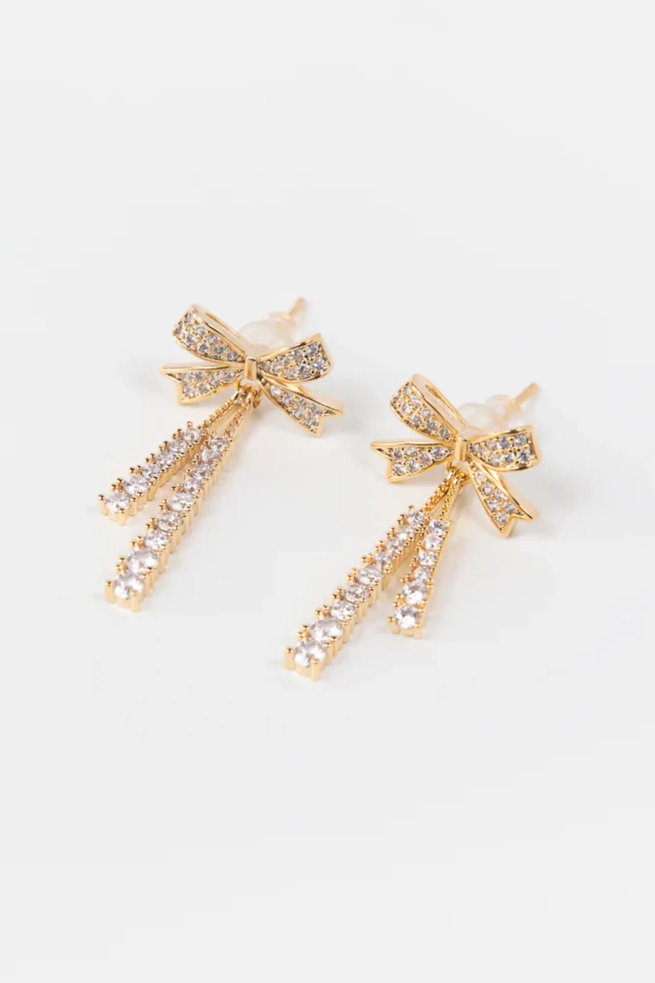 NYU Sparkling Bow Knot Dangles