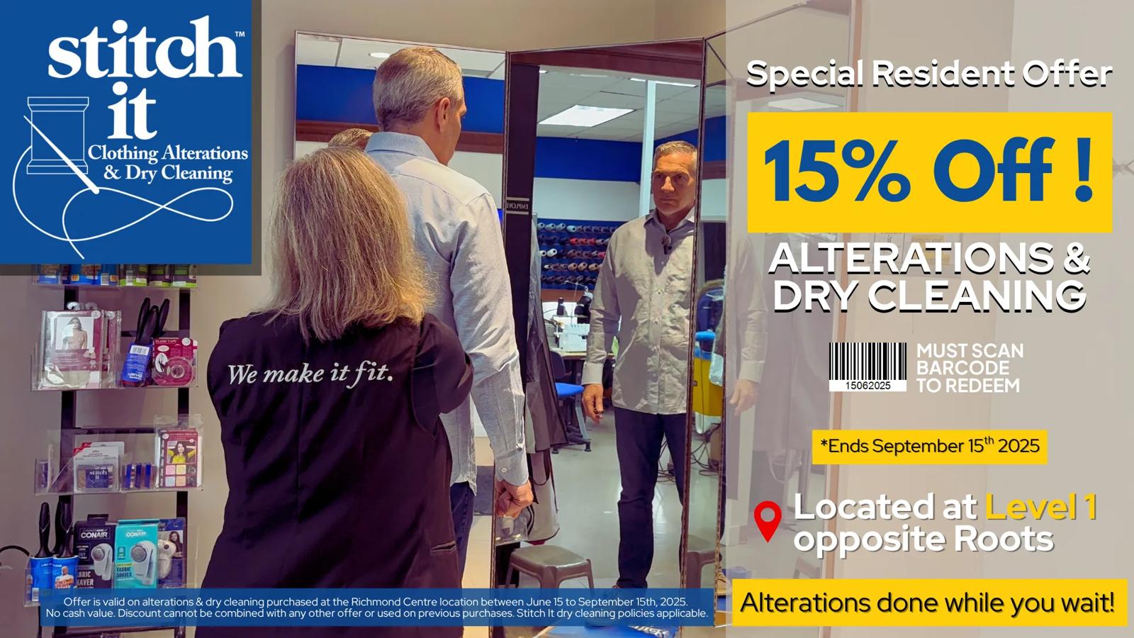 [CF Richmond Centre] Exclusive Resident Offers | Stitch It