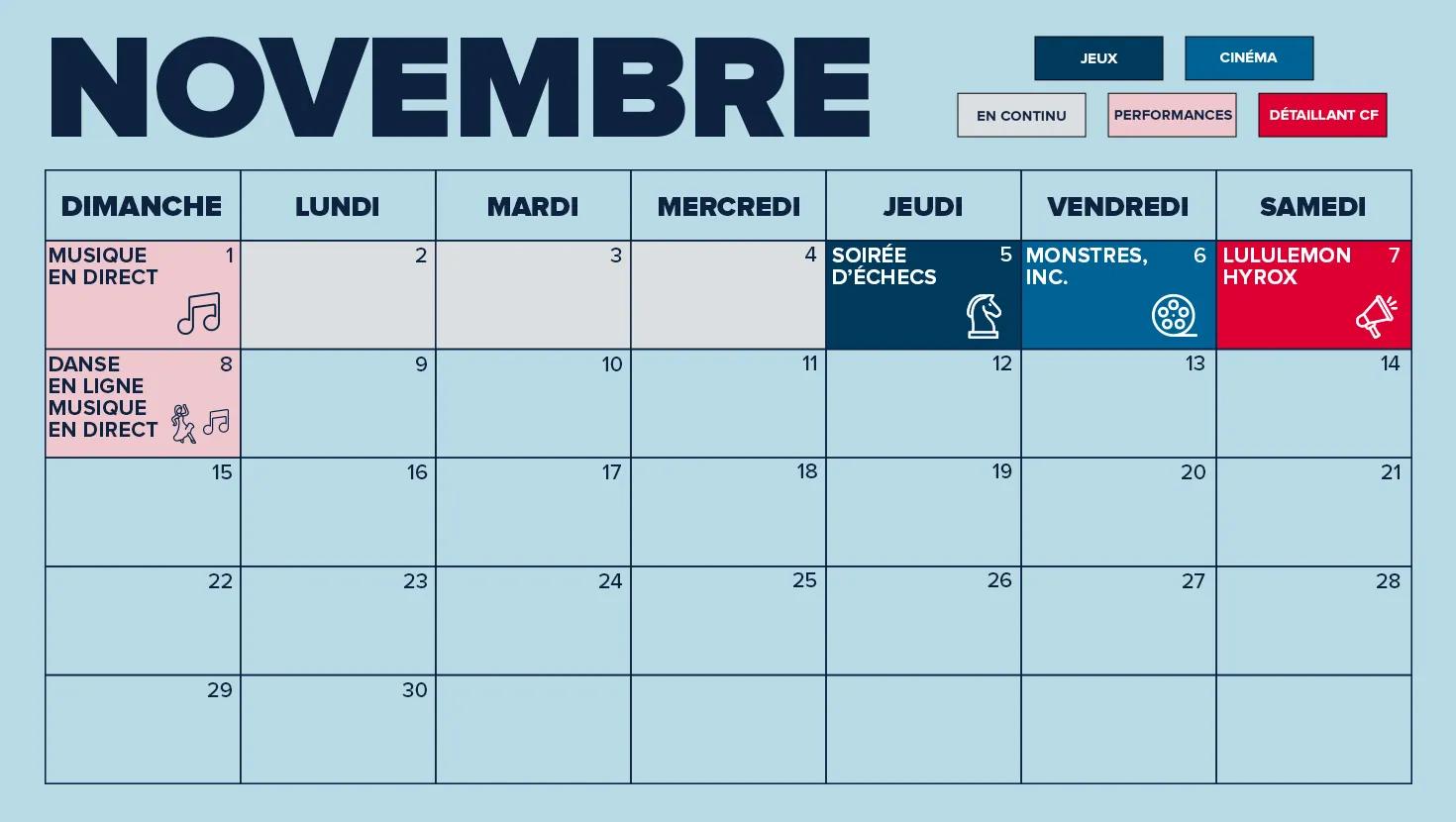 [CF Fairview Pointe Claire] The B!G TV Schedule - November