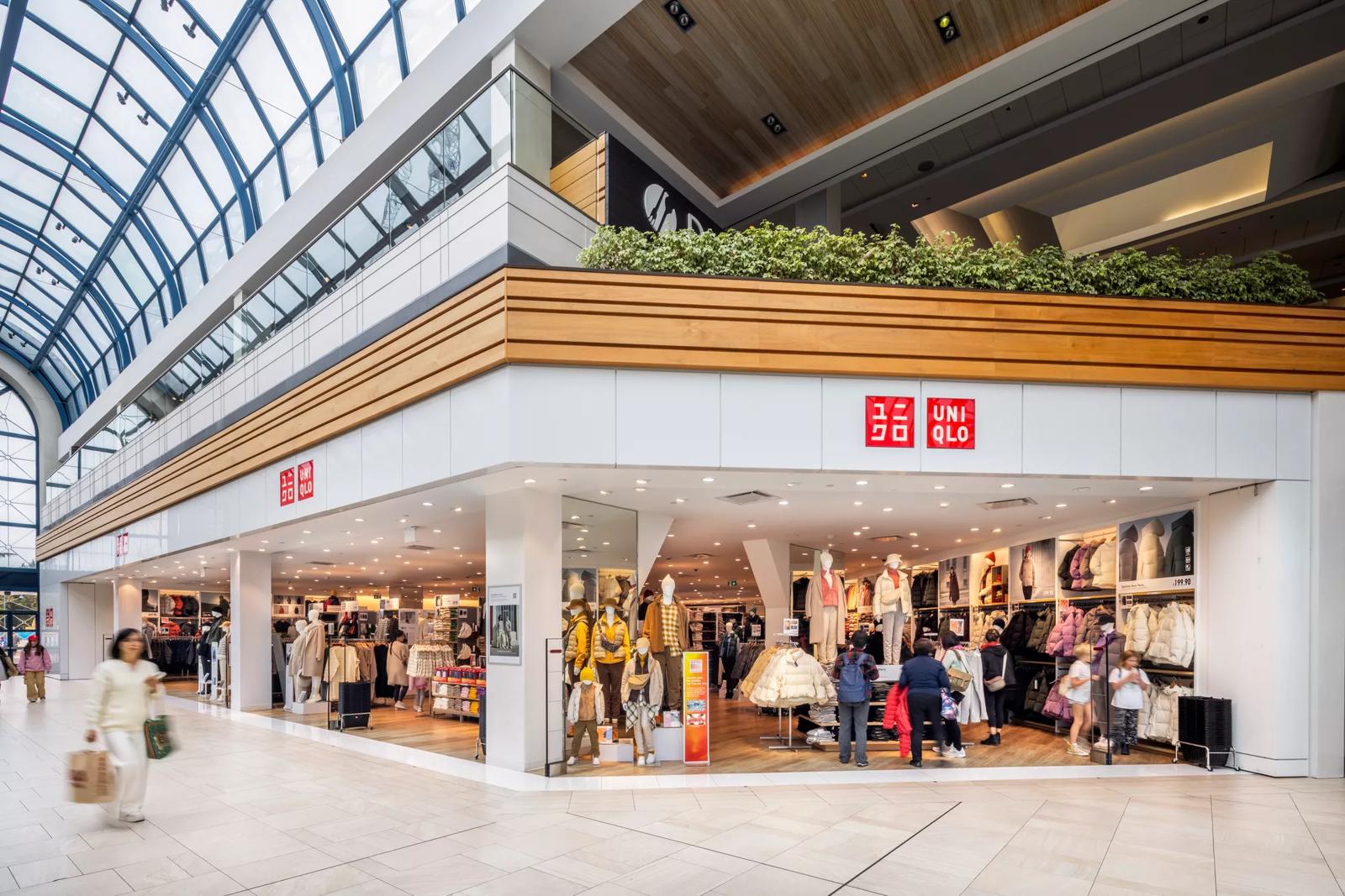 Shoppers around Uniqlo