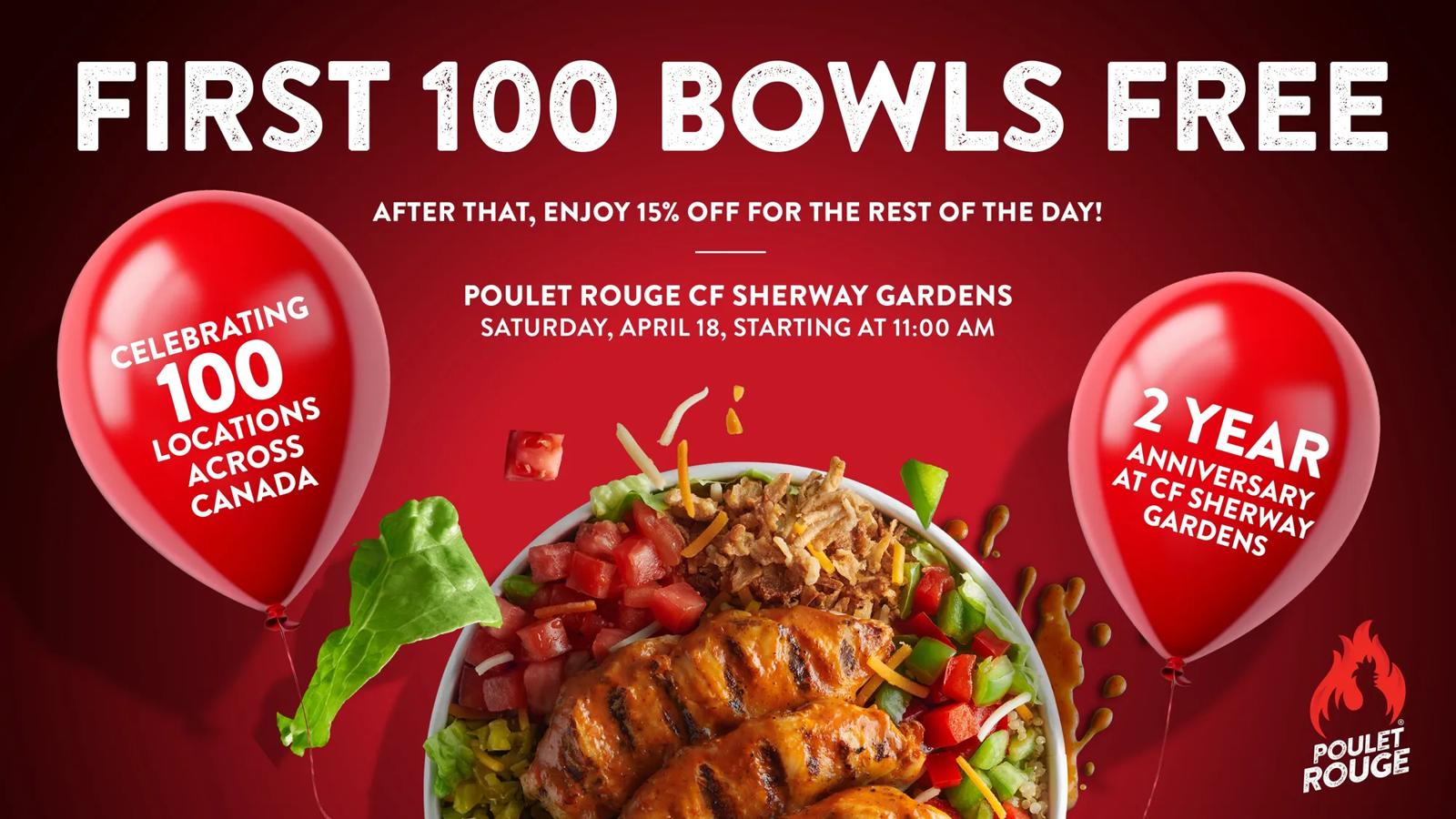 [CF Sherway Gardens] Poulet Rouge Free Bowls