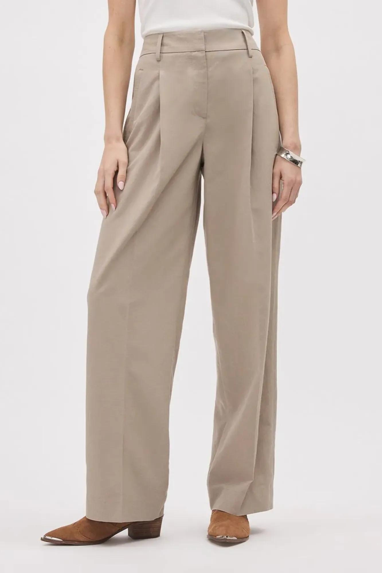 RW & CO. - Beige Wide-Leg High-Rise Pant