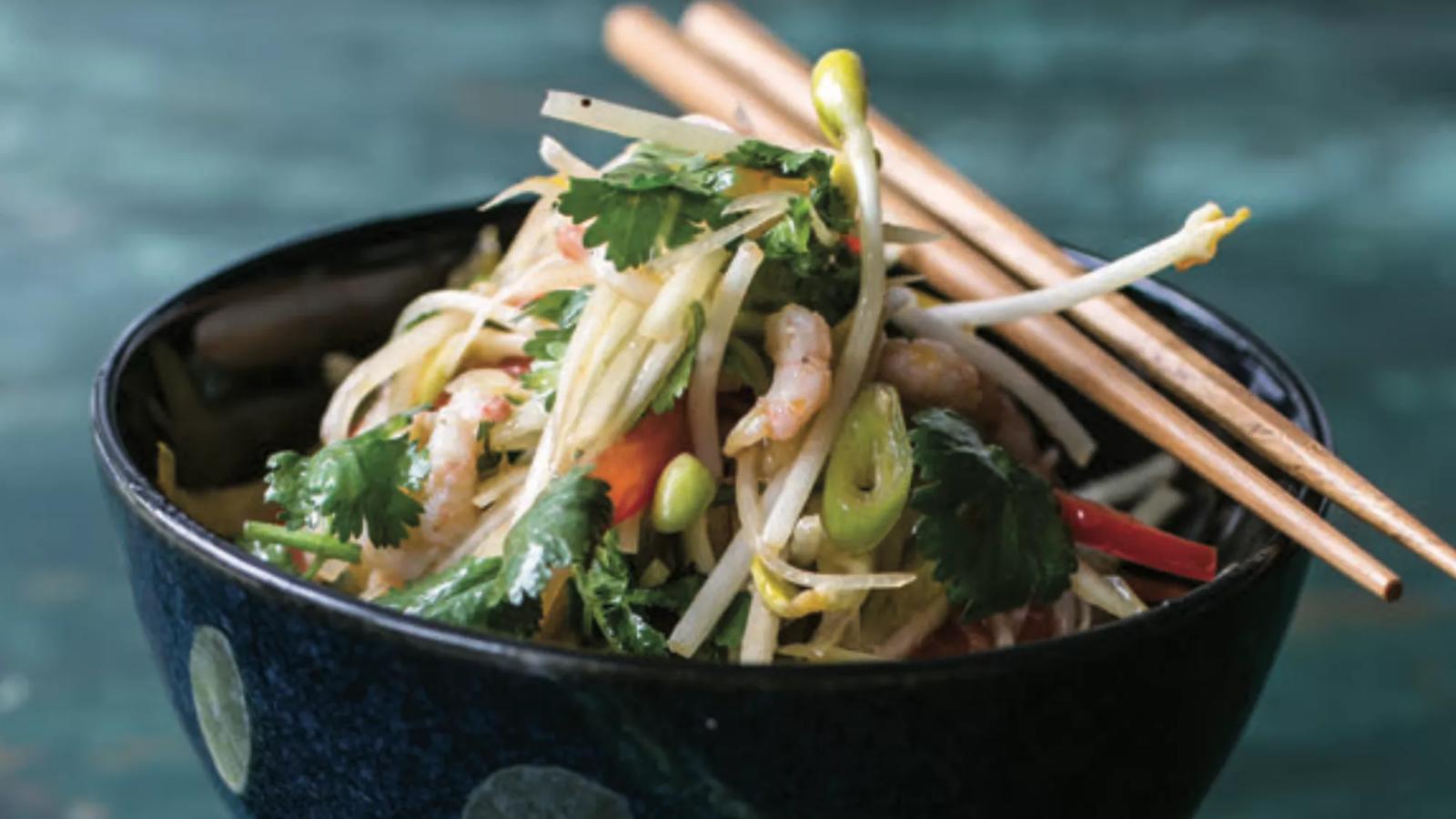 Semaine du 30 mai 2022 - Salade croquante de papaye verte aux petites crevettes nordiques